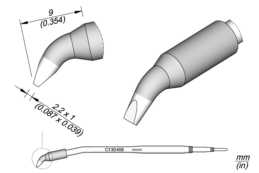 C130406 - Chisel Bent Cartridge 2.2 x 1